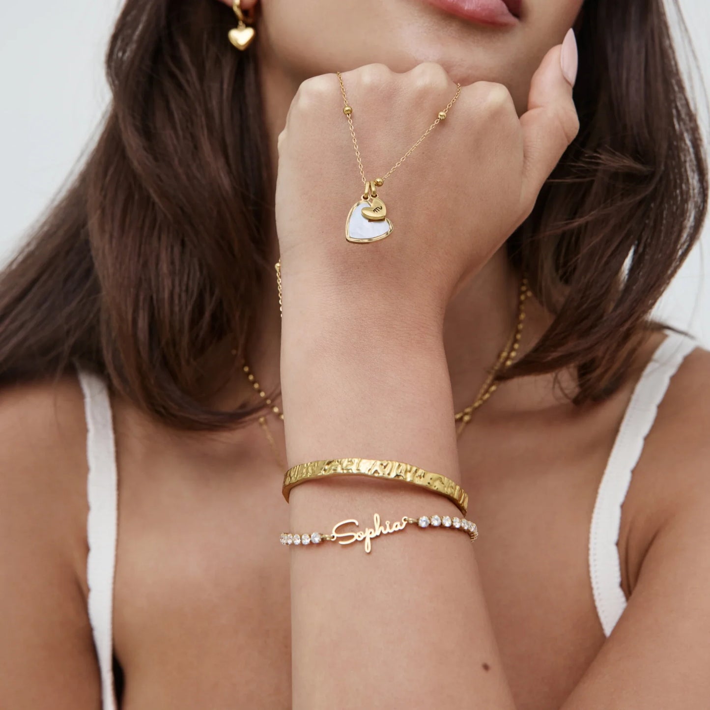 Signature Name Tennis Bracelet | 18K Gold-Plated | Name on Crystal Tennis Chain
