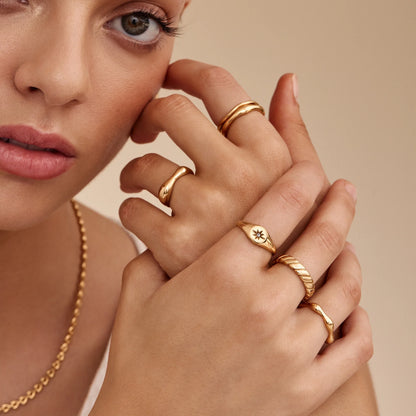 Bold Twist Ring | Gold-Plated | Sculptural Twisted Band