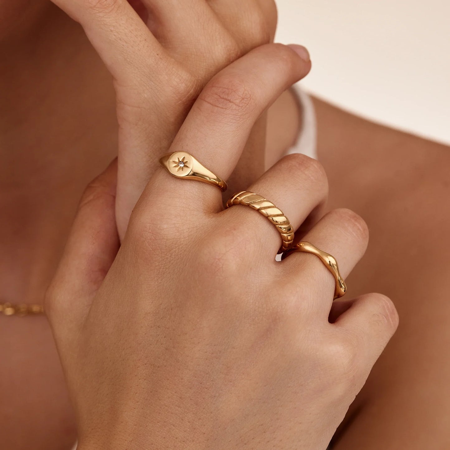 Bold Twist Ring | Gold-Plated | Sculptural Twisted Band